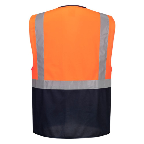 Chaleco Executive Warsaw bicolore con chiusura centrale a zip, multitasche PORTWEST C476