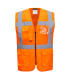 Chaleco de malla Executive Madrid naranja/ amarillo, bolsillos de parche, anilla DPORTWEST C496