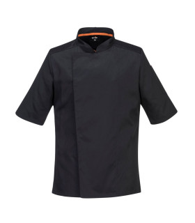 Chaqueta de cocinero de manga corta Stretch Mesh Air Pro adornos resalte PORTWEST C746