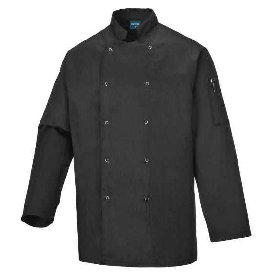 Chaqueta de chef Suffolk cierre por corchetes PORTWEST C833
