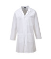 Bata estándar de trabajo, color blanco 100% Algodón PORTWEST C851