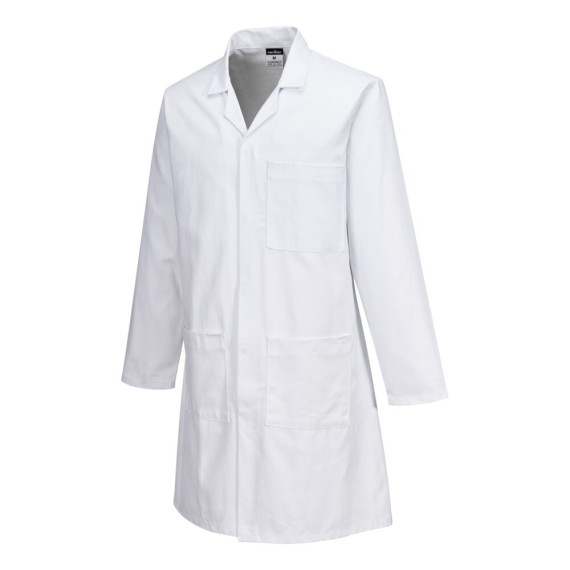 Standard work coat, white color 100% Cotton PORTWEST C851