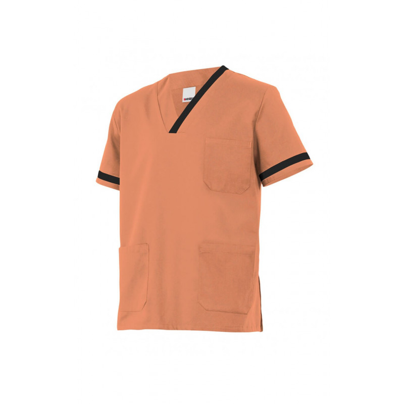 Camisola pijama naranja claro de manga corta Serie P589