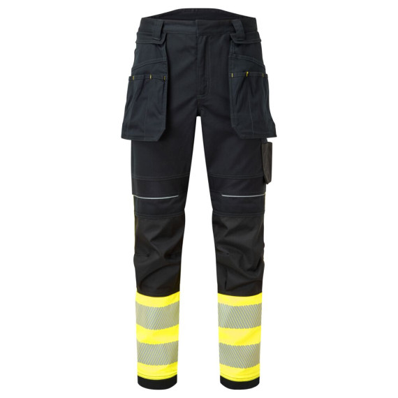 Pantalão de trabalho tecido reforçado PW3 FR Hi Vis Classe 1 Holster PORTWEST FR416