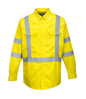 Camisa de alta visibilidad y resistente a la llama Bizflame 88/12 cintas reflectantes PORTWEST FR95