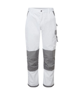 Arbeitshose Oxford-Gewebe abriebfest Painters Pro weiß/grau PORTWEST KS54