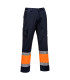 Lightweight bicolor Combat pants with side pockets, high visibility, black/navy blue PORTWEST L049