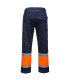 Lightweight bicolor Combat pants with side pockets, high visibility, black/navy blue PORTWEST L049
