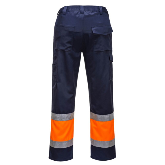 Pantaloni leggeri bicolore Combat con tasche laterali, ad alta visibilità, nero/blu marino PORTWEST L049