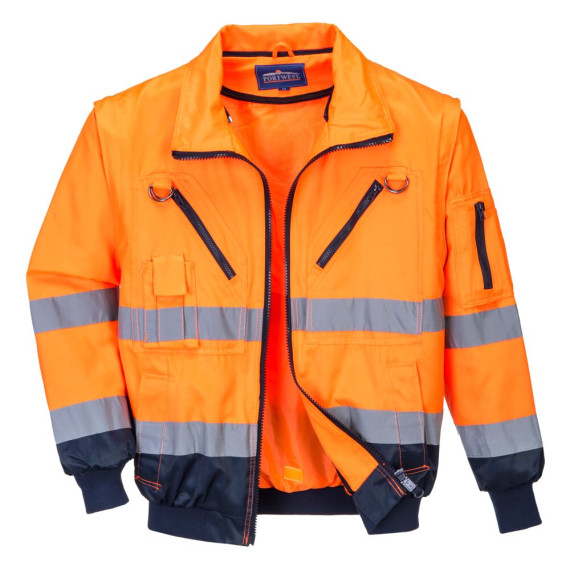 Veste 3 en 1 haute visibilité, col en laine amovible avec bandes réfléchissantes PORTWEST PJ50