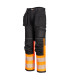 Pantalon PW3 noir avec extrémités fluo, bandes réfléchissantes, poches de type pistolet PORTWEST PW307