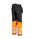 Pantalão PW3 preto com extremidades fluorescentes, com cintas refletoras e bolsos de pistoleiro PORTWEST PW307