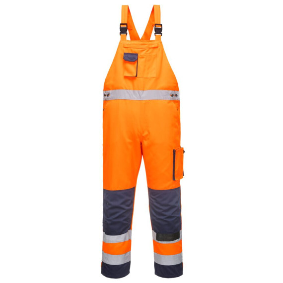 High visibility contrast bib, polycotton with side pockets PORTWEST TX52