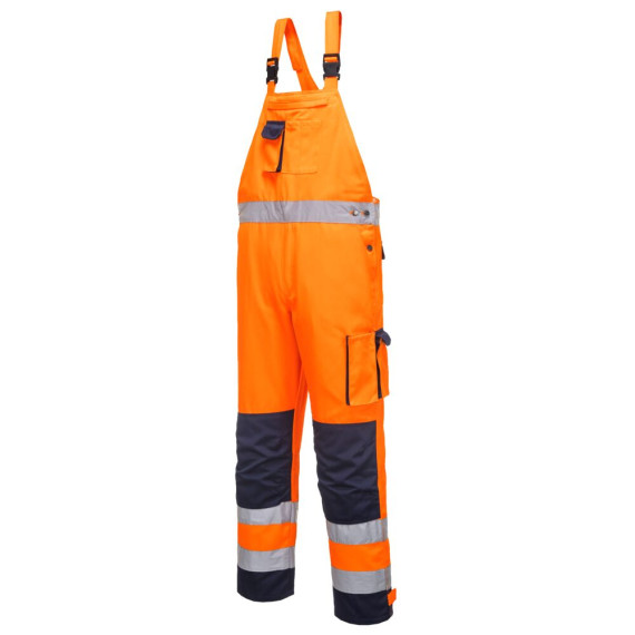 High visibility contrast bib, polycotton with side pockets PORTWEST TX52