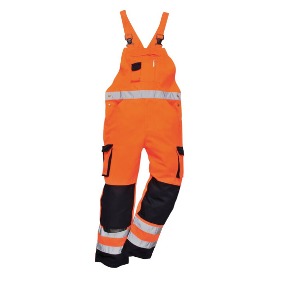 High visibility contrast bib, polycotton with side pockets PORTWEST TX52