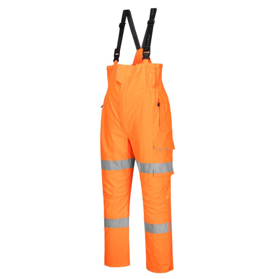 High visibility Extreme bib with knee pad pocket and reflective strips PORTWEST S594