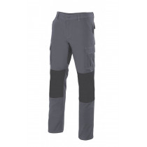 Calças cinzentas multibolsilus com reforços de série R103001
