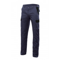 Pantalon azul marino stretch bicolor multibolsillos Serie PT103002S