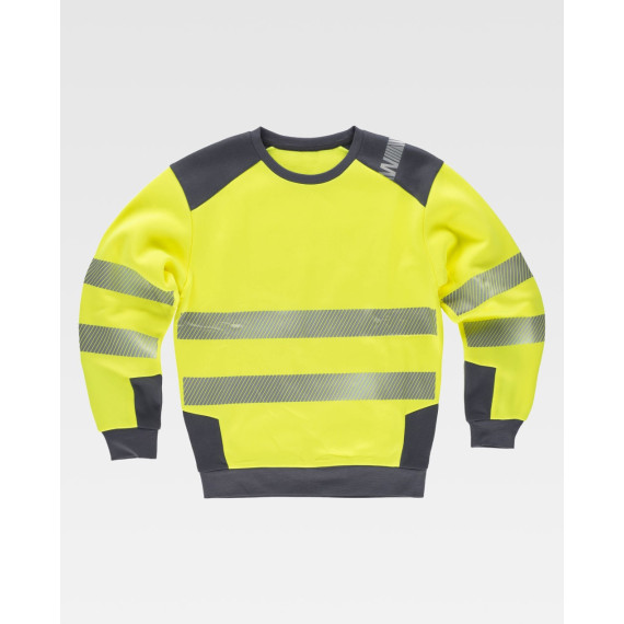 Sudadera de cuello redondo de alta visibilidad con cintas reflectantes EN ISO20471 C9041 WORKTEAM