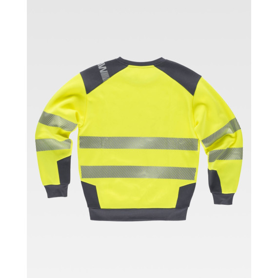 High visibility round neck sweatshirt and with reflective tapes C9041