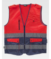 Fluorescent vest combined with custom reflective strips C3687 WORKTEAM