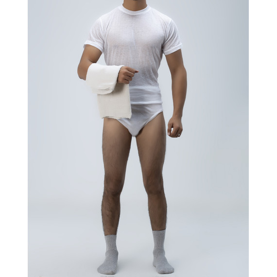 Sommer Kit Kollektion Asbest, Uralit, Fibercement, T-Shirt Asbest, Slip und Socken von 100% Baumwolle Sin Towel