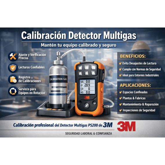 Serviço de calibração para detector multigás modelo PS200 da 3M