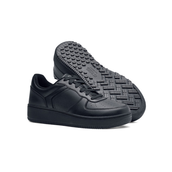 Zapatillas antideslizantes con cordones y amortiguación de espuma Revive HOLCOMBE BLACK SHOES FOR CREWS