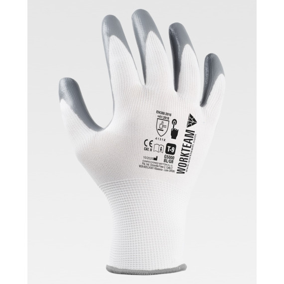 Handschuhe 13er Gauge, Polyesterträger und Nitrilbeschichtung WORKTEAM G5000