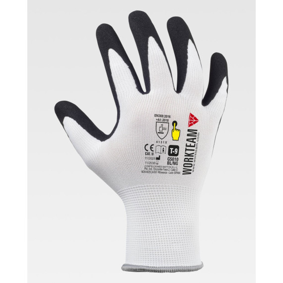 Gants 13 jauge, support polyester et revêtement nitrile microporeux WORKTEAM G5010