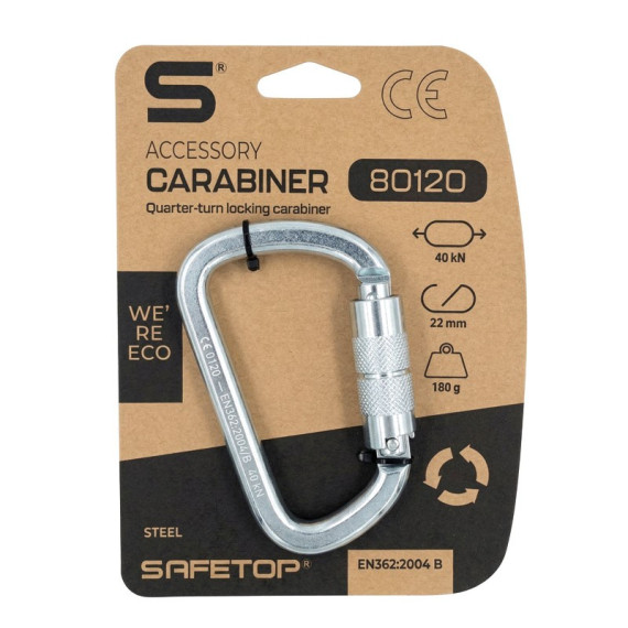 Manueller SAFETOP-Karabiner mit 1/4 Umdrehung aus Stahl