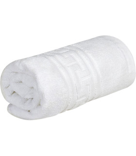 Asciugamano bianco molto assorbente di 100 x 50 cm in tessuto di cotone STELLA VALENTO