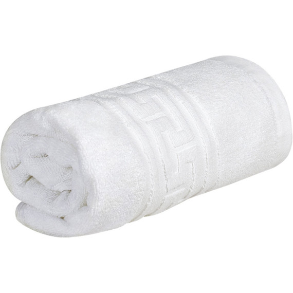 Asciugamano bianco molto assorbente di 100 x 50 cm in tessuto di cotone STELLA VALENTO