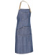 Multi-pocket denim apron with adjustable wide straps VALENTO CORIANDER