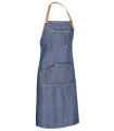 Grembiule con bretelle in denim multitasche, spalline larghe regolabili VALENTO CORIANDER