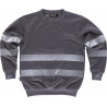 Felpa classica con collo rotondo e nastri riflettenti WORKTEAM Combi C9031