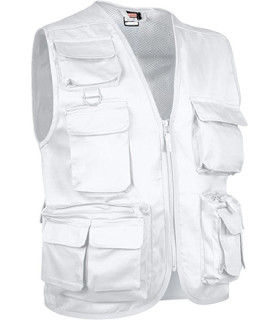Gilet multitasche in tessuto twill VALENTO Safari