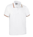Polo technique à manches courtes et design avec des drapeaux contrastés au niveau du col et des manches, en tissu polyester VALE