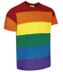 Camiseta de manga curta cores arco-íris RAINBOW