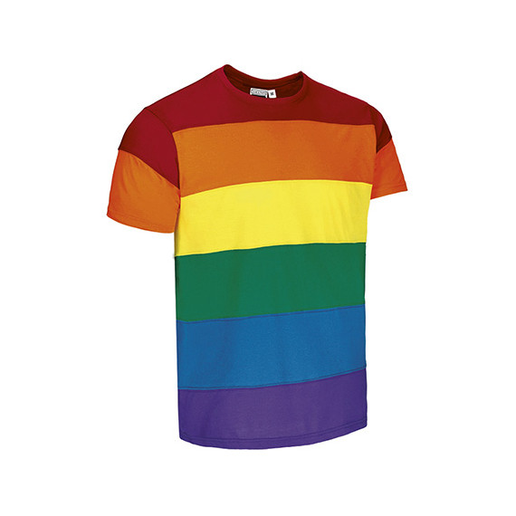 Camiseta de manga curta cores arco-íris RAINBOW