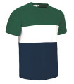 Camiseta de manga curta 100% algodão com design tricolor em ambas as faces VARSITY VALENTO.