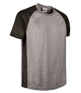 Camiseta técnica bicolor de manga curta raglan e gola redonda, tecido poliéster respirável vigoré VALENTO LANDING