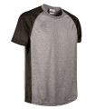 T-shirt técnica de manga curta de bicolor e pescoço redondo, tecido de poliéster respirável PAÍSES BAIXOS