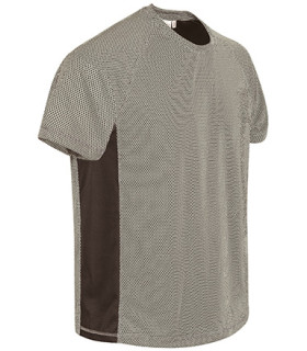 Short-sleeve technical t-shirt with a round neck, colored side bands, breathable technical fabric VALENTO MARATHONER.