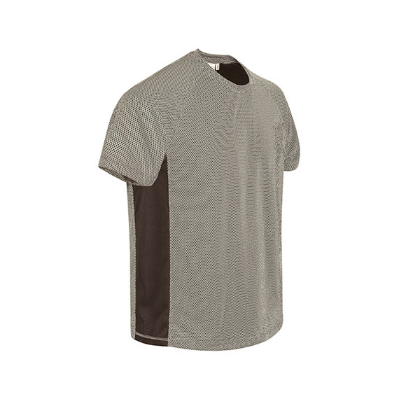 Short-sleeve technical t-shirt with a round neck, colored side bands, breathable technical fabric VALENTO MARATHONER.