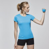 Fitted short-sleeved technical t-shirt with a round neckline with seam covers MONTECARLO WOMAN ROLY