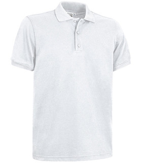 Polo à manches courtes avec motif uni, col avec fermeture à patte centrale, tissu en polyester et coton VALENTO HAMBURGO