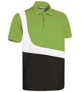 Short-sleeved technical pole and tricolour design, neck with central tape closure, 100% polyester VALENTO PATNER