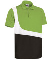 Short-sleeved technical pole and tricolour design, neck with central tape closure, 100% polyester VALENTO PATNER
