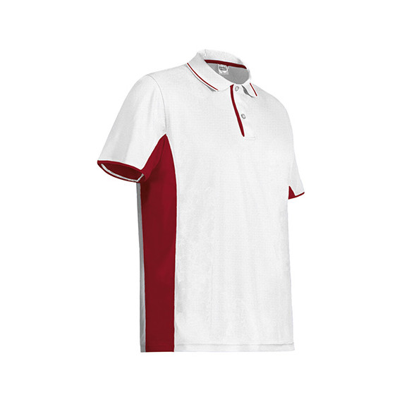 Short-sleeved technical pole and bi-colour design, neck with closure and buttons, 100% polyester VALENTO STRATEGY